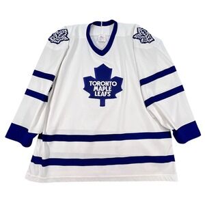 Maska White Toronto Maple Leafs Jersey Mens Large Vintage NHL Hockey Air-Knit